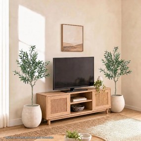 Conjunto de 2 Oliveiras Artificiais Altura: 150, Copa Frondosa (VASO NÃO INCLUIDO), , Verde