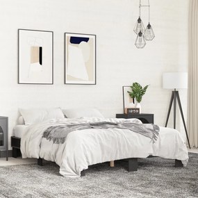 vidaXL Estrutura de cama 150x200 cm derivados de madeira/metal preto