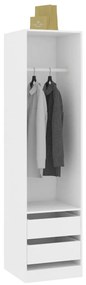 Roupeiro com gavetas 50x50x200 cm derivados de madeira branco