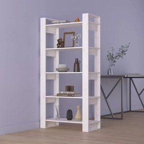 vidaXL Estante/divisória 80x35x160 cm madeira maciça branco