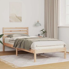 vidaXL Estrutura da Cama Castanho 90 x 210 cm Madeira de pinho maciça