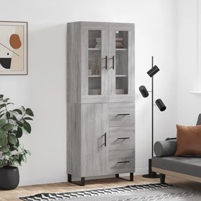 vidaXL Armário alto 69,5x34x180 cm derivados de madeira sonoma cinza