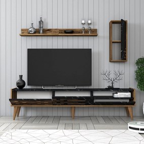 Unidade de TV Valensiya – Noz Preto Mármore – 180x35x45 cm