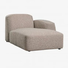 Módulo Chaise Longue Direito Para Sofá Modular Bastian Tecido Bouclé Castanho Moka - Sklum