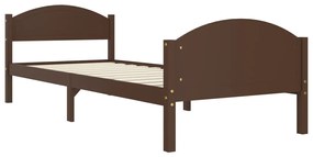 Estrutura de cama 90x200 cm pinho maciço castanho-escuro