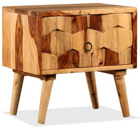 Mesa de cabeceira com 1 gaveta madeira de sheesham maciça