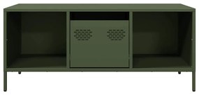 Mesa centro 101,5x50x43,5 cm aço laminado a frio verde-azeitona