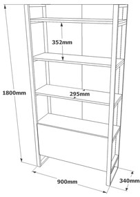 Estante ML6 – Pinho Atlântico – 90x180x34 cm