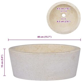 Lavatório Ø40x15 mármore cor creme