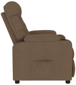 Poltrona de massagens reclinável tecido castanho