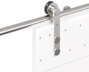 Kit ferragens p/ porta deslizante 200cm aço inoxidável prateado