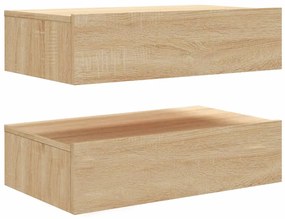 Móveis de TV com luzes LED 2 pcs 60x35x15,5 cm carvalho sonoma
