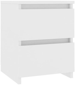 Mesas de cabeceira 2 pcs 30x30x40 cm contraplacado branco