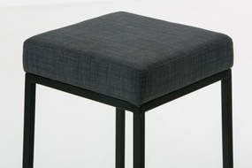 Banco de bar Montreal em tecido com estrutura preta 37 x 78 x 37 cm Cinzento escuro