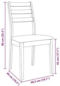Cadeiras de jantar com almofadões 2 pcs madeira maciça branco