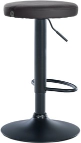 Banco de bar Ponte em couro sintético e com estrutura preta 38,5 x 60-81 x 38,5 cm Preto