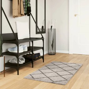 vidaXL Tapete shaggy de pelo alto PAMPLONA 60x110 cm bege e antracite