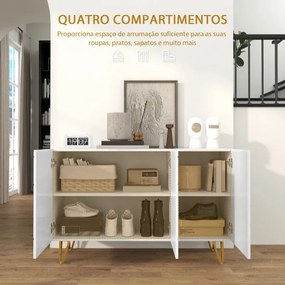 Aparador Luna para Sala - Aparador de Entrada com 3 Portas e Prateleir