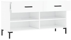 Banco sapateira 102x35x55 cm derivados madeira branco brilhante