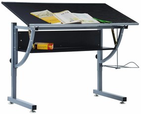 vidaXL Mesa de desenho Preto 110 x 60 x 87 cm Compensado