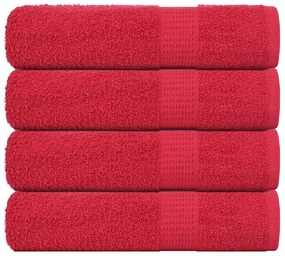 vidaXL Toalhas de mãos FROGN 4 pcs 50x100 cm 360 g/m² vermelho