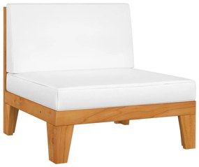 11 pcs conjunto lounge de jardim c/ almofadões acácia maciça