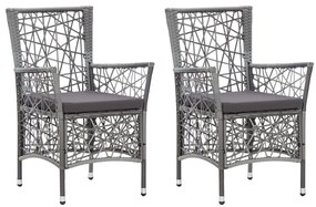 3 pcs conjunto de jantar para jardim cinzento