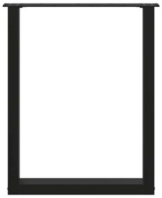 Pés de mesa de jantar em forma de U, 2 peças, preto, 60x(72-73) cm, aç