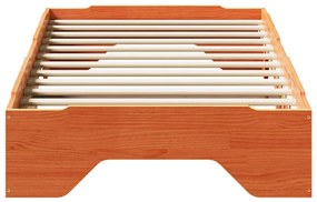 Cama sem colchão empilháveis 75x190 cm madeira castanho-mel