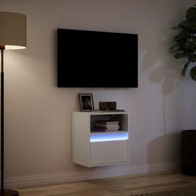 Móvel de parede para TV com luzes LED 41x31x45 cm branco