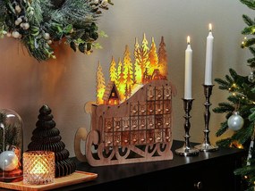 Decoração de Natal em madeira clara com LED em forma de trenó IMPALA Beliani