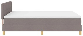 Cama Box Spring com Colchão e LED Taupe 140x200 cm Tecido