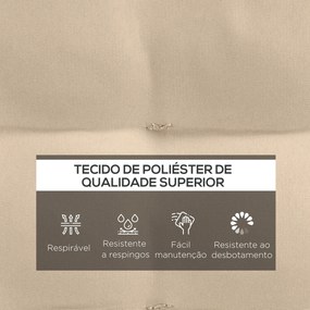 Conjunto de 6 Almofadas para Cadeiras de Jardim (NÃO INCLUIDAS) 40x40 cm 6 peças Almofadas para Cadeiras de Jardim Acolchoadas com Fitas Cáqui
