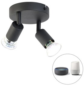 LED Foco inteligente preto inclinável redondo incl. 2 Wifi GU10 - Jeany Moderno