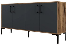 Console Kiev160 – Nogueira e Antracite – 160 cm
