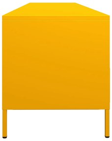 Móvel de TV 202x39x43,5 cm aço laminado a frio amarelo mostarda
