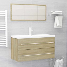 vidaXL 2 pcs conj. móveis casa de banho contrapl. cor carvalho sonoma