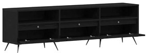Móvel para TV Preto 150x30x44,5 cm em Madeira Trabalhada