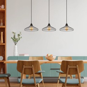 Chandelier Depay – Preto Antigo – 148 x 36 x 30-120 cm