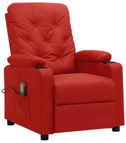 Cadeira de massagens couro artificial vermelho tinto