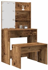 Conjunto toucador com luzes LED derivados madeira madeira velha