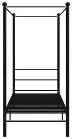 Estrutura de cama com dossel metal preto 90x200 cm