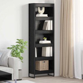 vidaXL Gabinete de Livros 2 pcs Carvalho Preto 80 x 30 x 155 cm