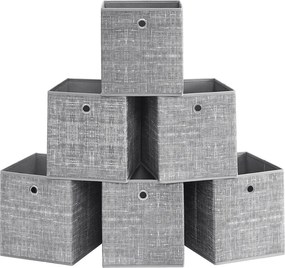 Conjunto de 6 Caixa de armazenamento 26 cm, cinza mesclado