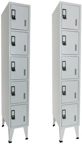 Pack 2 Cacifo Metálico Simples 5 Cacifos 1900x300x500 mm Standard