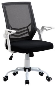 Vinsetto Cadeira Escritório Ergonômica Giratória com Altura Ajustável Apoio para os Braços Dobrável Suporte Lombar 62,5x55x94-104 | Aosom Portugal