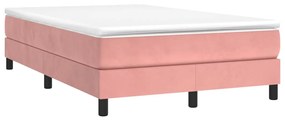 Cama boxspring com colchão 120x200 cm veludo rosa