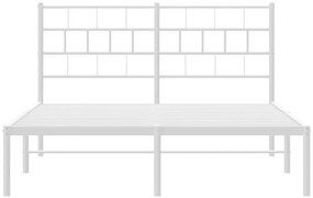 Estrutura de cama com cabeceira 150x200 cm metal branco