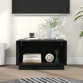 Móvel de TV 60x35x35 cm madeira de pinho maciça preto
