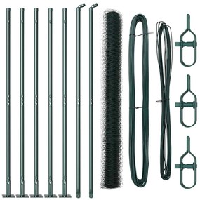 Cerca Hexagonal vidaXL Verde 1,5x10 m Aço